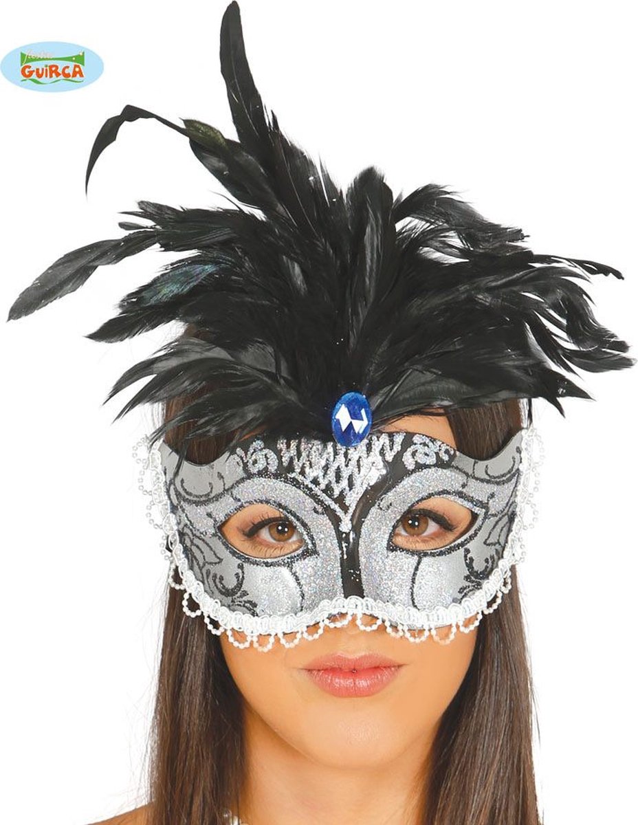 Brazilie & Samba Kostuum | Zilveren Oogmasker Samba | False | Carnaval kostuum | Verkleedkleding